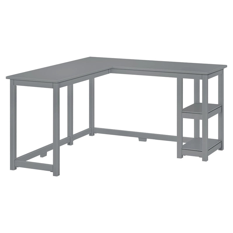 Bureau d'angle en L avec étagères de rangement