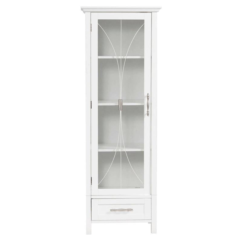 Armoire à linge sur pied avec portes vitrées