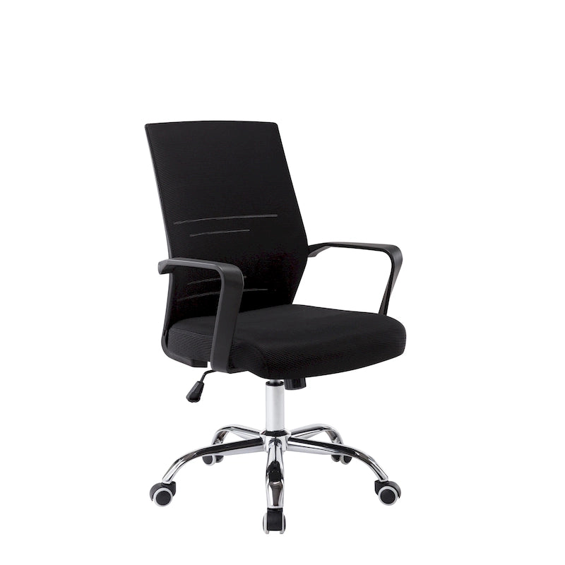 Chaise de bureau ergonomique en maille avec piètement à roulettes chromé