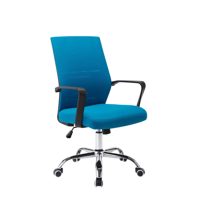 Chaise de bureau ergonomique en maille avec piètement à roulettes chromé