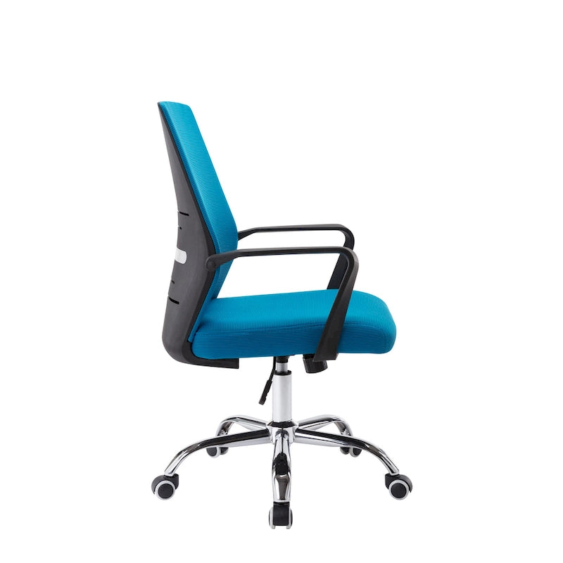Chaise de bureau ergonomique en maille avec piètement à roulettes chromé