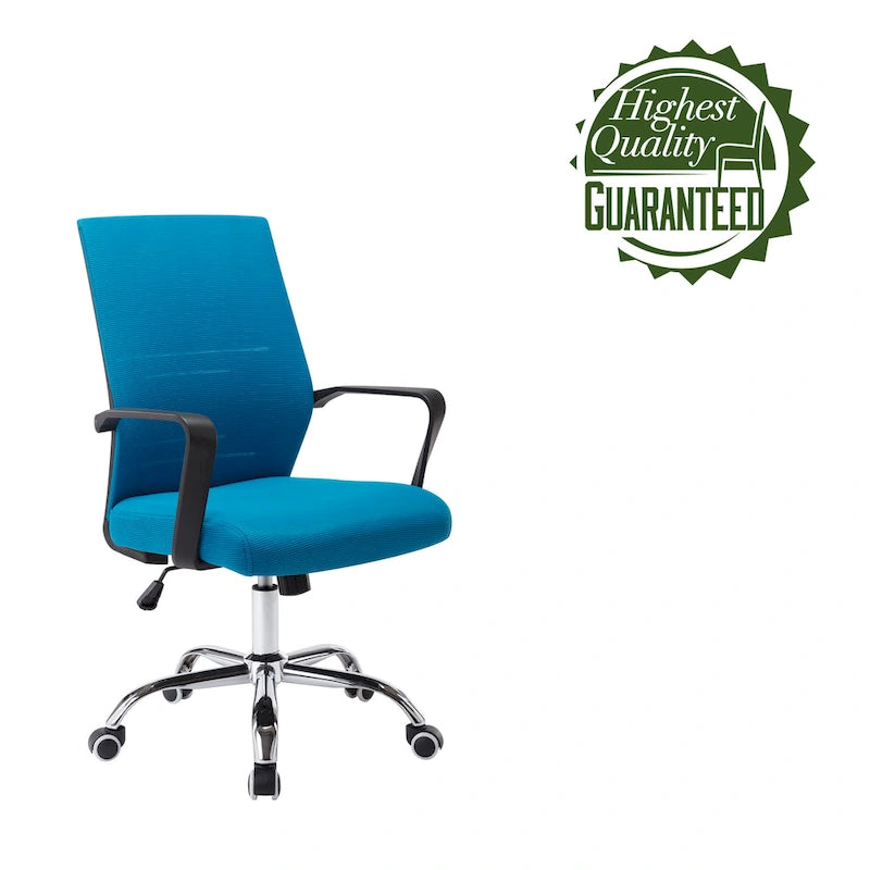 Chaise de bureau ergonomique en maille avec piètement à roulettes chromé