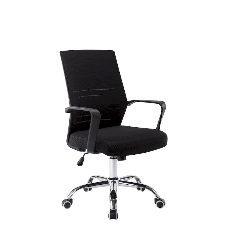 Chaise de bureau ergonomique en maille avec piètement à roulettes chromé