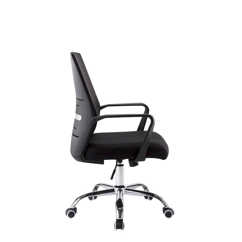 Chaise de bureau ergonomique en maille avec piètement à roulettes chromé