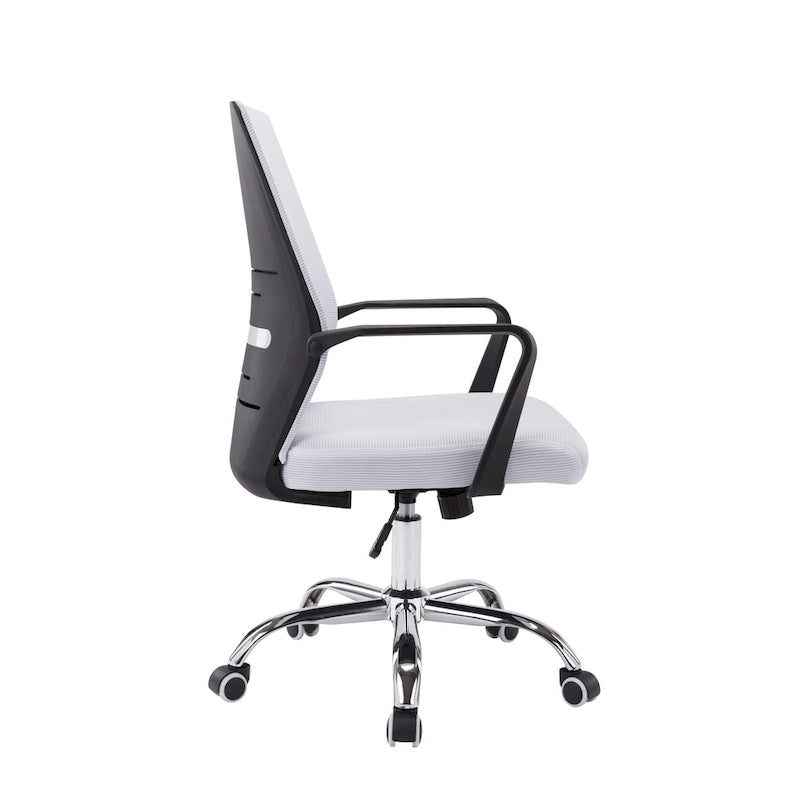 Chaise de bureau ergonomique en maille avec piètement à roulettes chromé