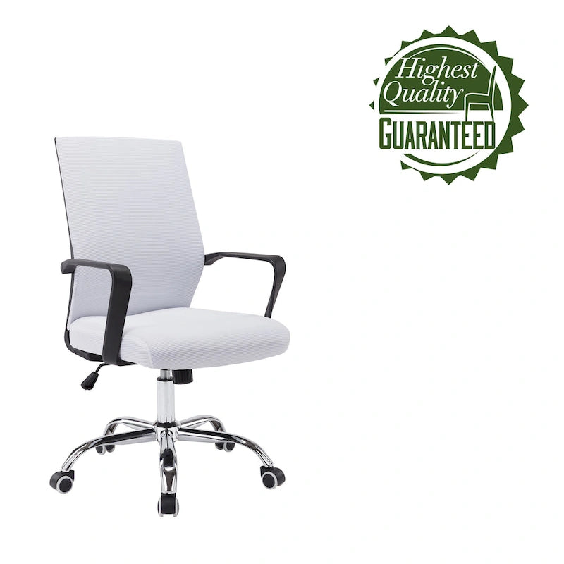 Chaise de bureau ergonomique en maille avec piètement à roulettes chromé