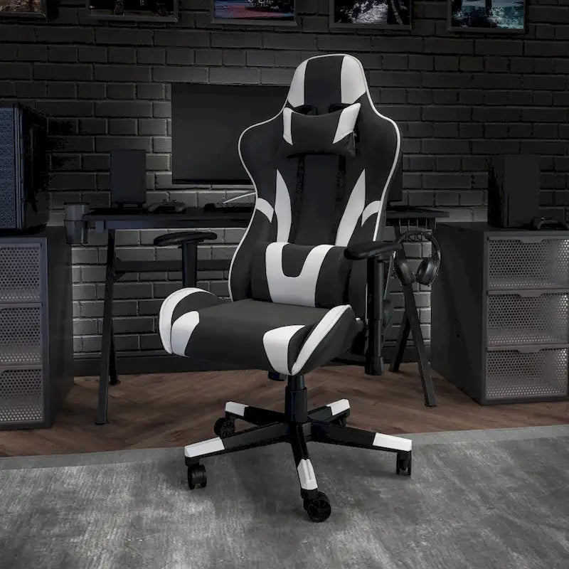 Chaise de jeu ergonomique Racing avec dossier inclinable