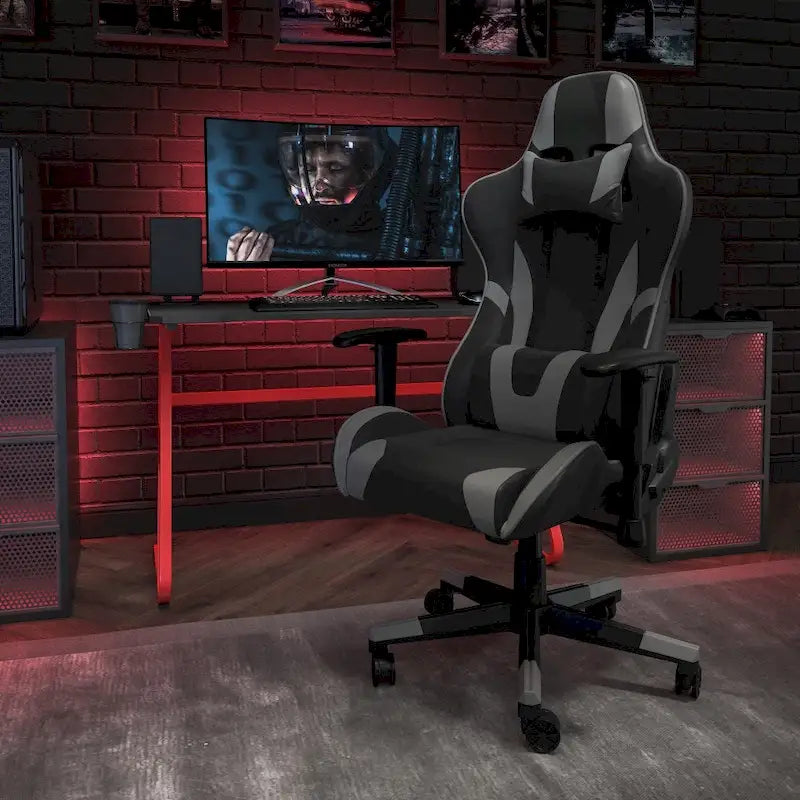 Chaise de jeu ergonomique Racing avec dossier inclinable