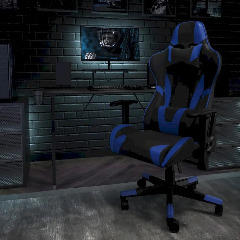 Chaise de jeu ergonomique Racing avec dossier inclinable