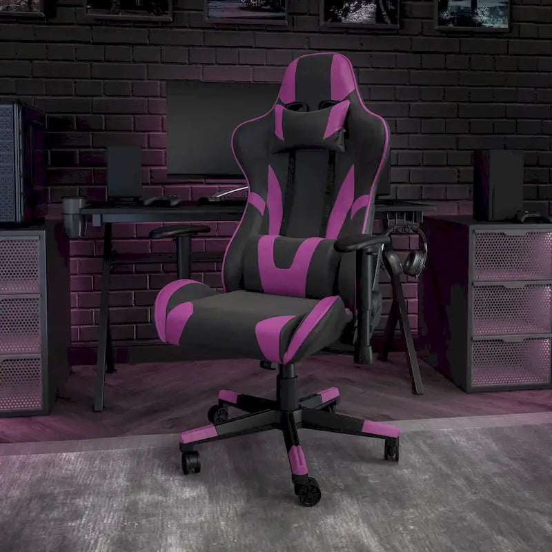 Chaise de jeu ergonomique Racing avec dossier inclinable