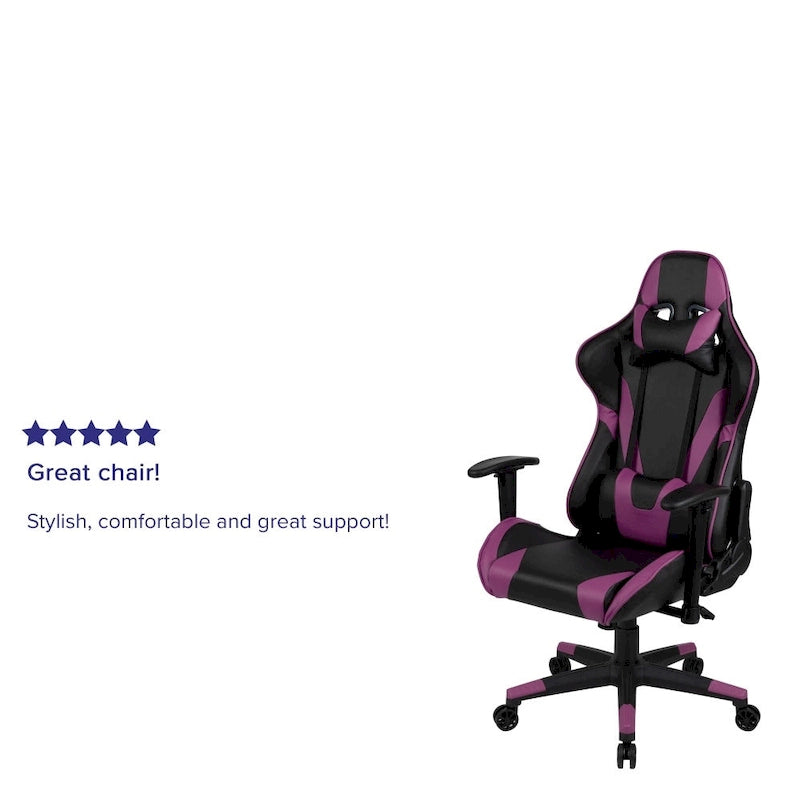 Chaise de jeu ergonomique Racing avec dossier inclinable