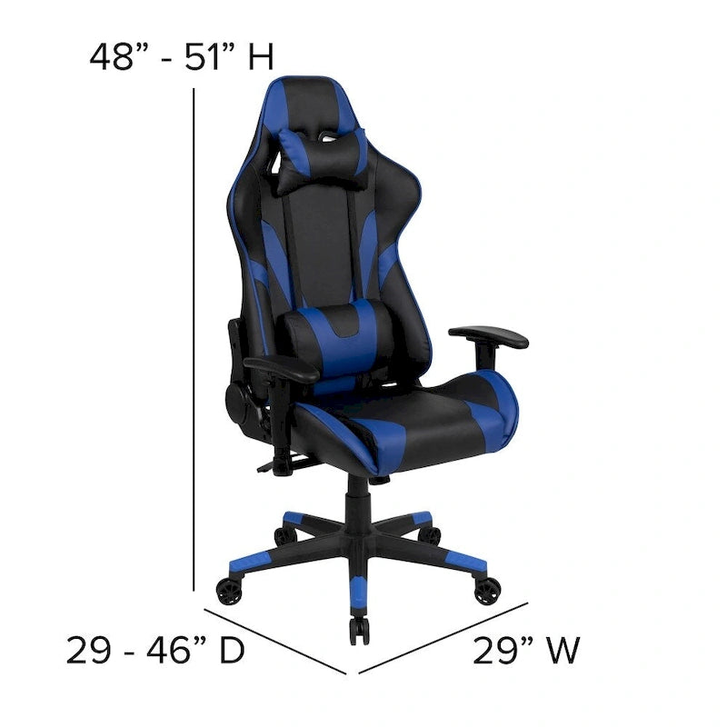 Chaise de jeu ergonomique Racing avec dossier inclinable