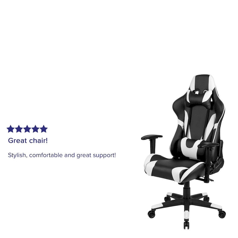 Chaise de jeu ergonomique Racing avec dossier inclinable