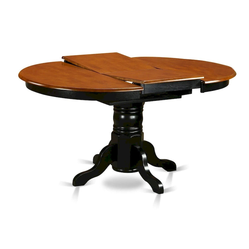 Table à manger ovale sur pied extensible avec allonge papillon