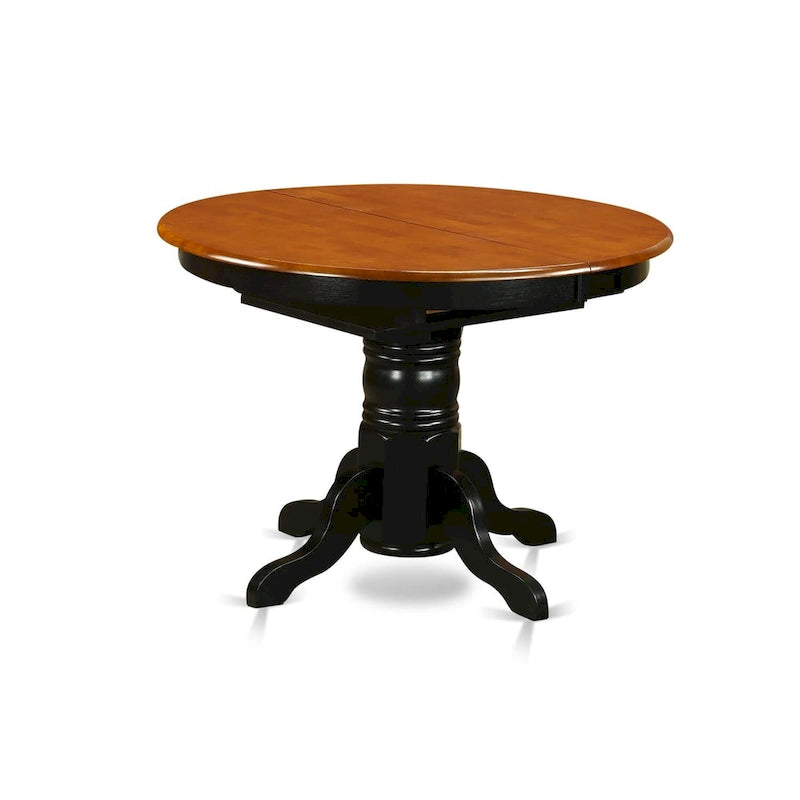 Table à manger ovale sur pied extensible avec allonge papillon