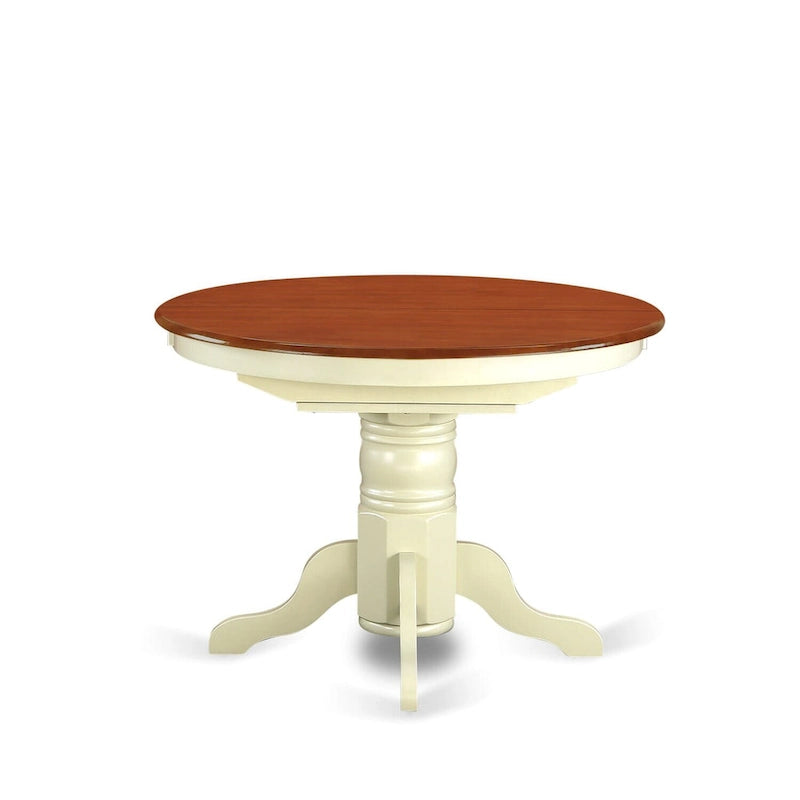 Table à manger ovale sur pied extensible avec allonge papillon