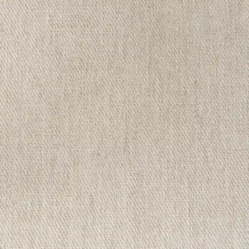Chaise de salle à manger en bois massif avec assise en tissu crème et dossier en rotin