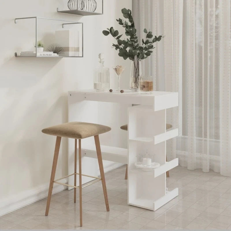 Table de bar de 39 pouces avec étagère de rangement et repose-pieds