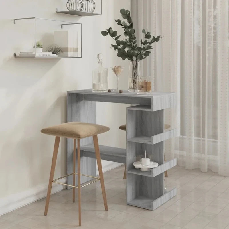 Table de bar de 39 pouces avec étagère de rangement et repose-pieds