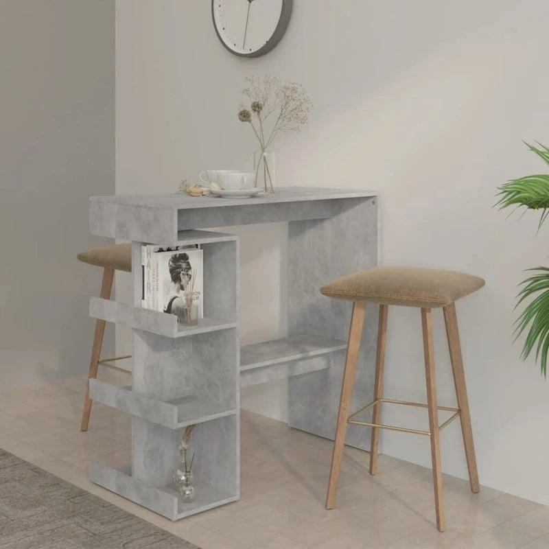 Table de bar de 39 pouces avec étagère de rangement et repose-pieds