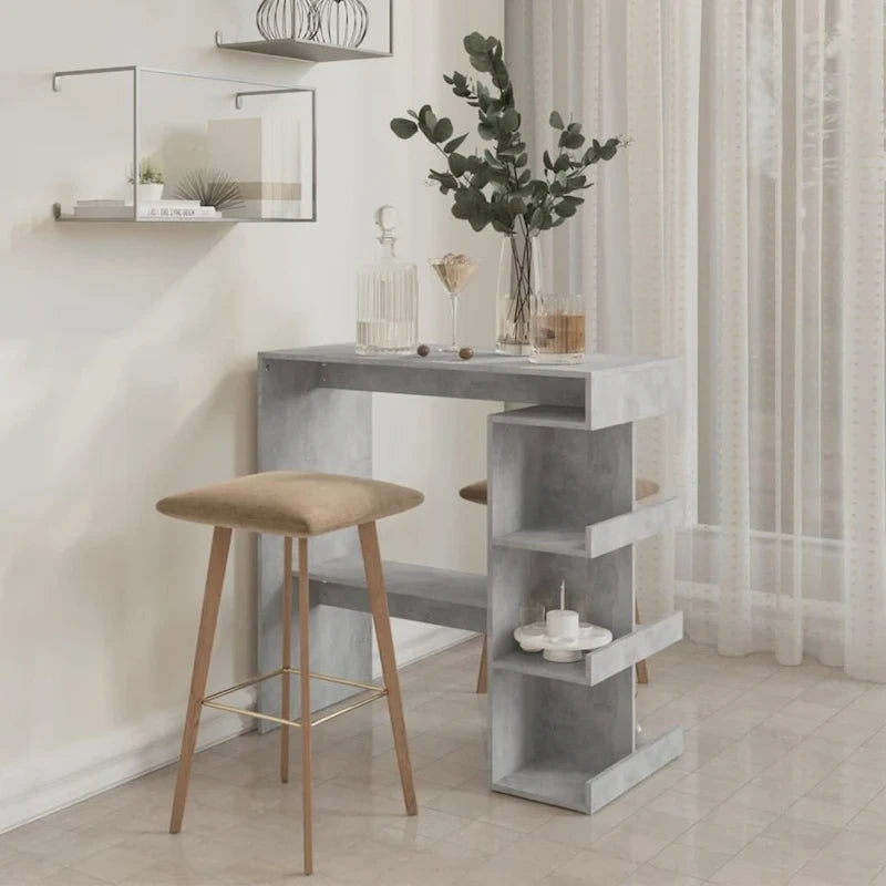Table de bar de 39 pouces avec étagère de rangement et repose-pieds
