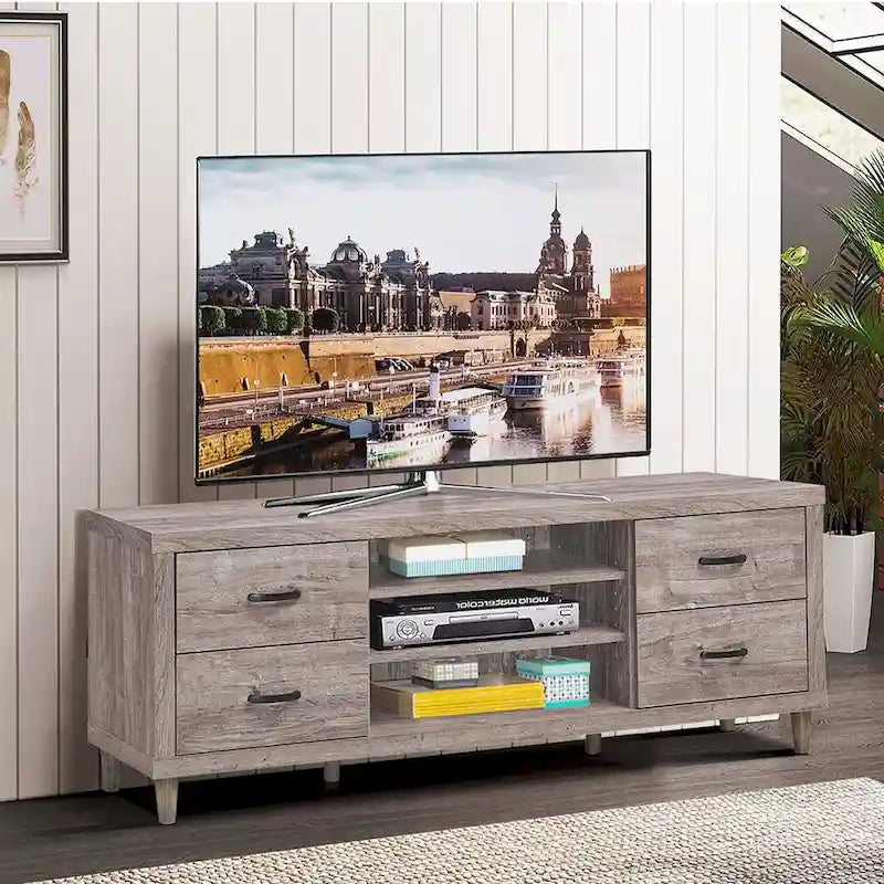Meuble TV jusqu'à 65 pouces avec tiroirs et étagères