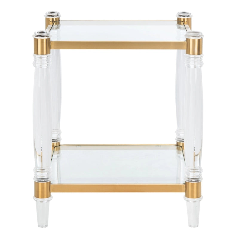 Table d'appoint en acrylique et verre de 20 po