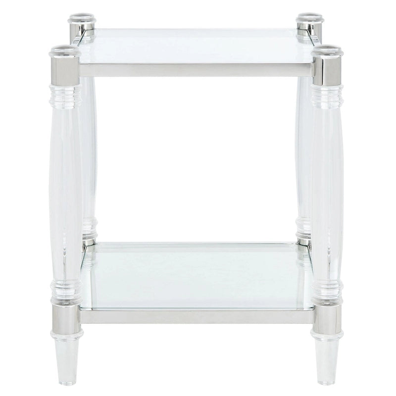 Table d'appoint en acrylique et verre de 20 po