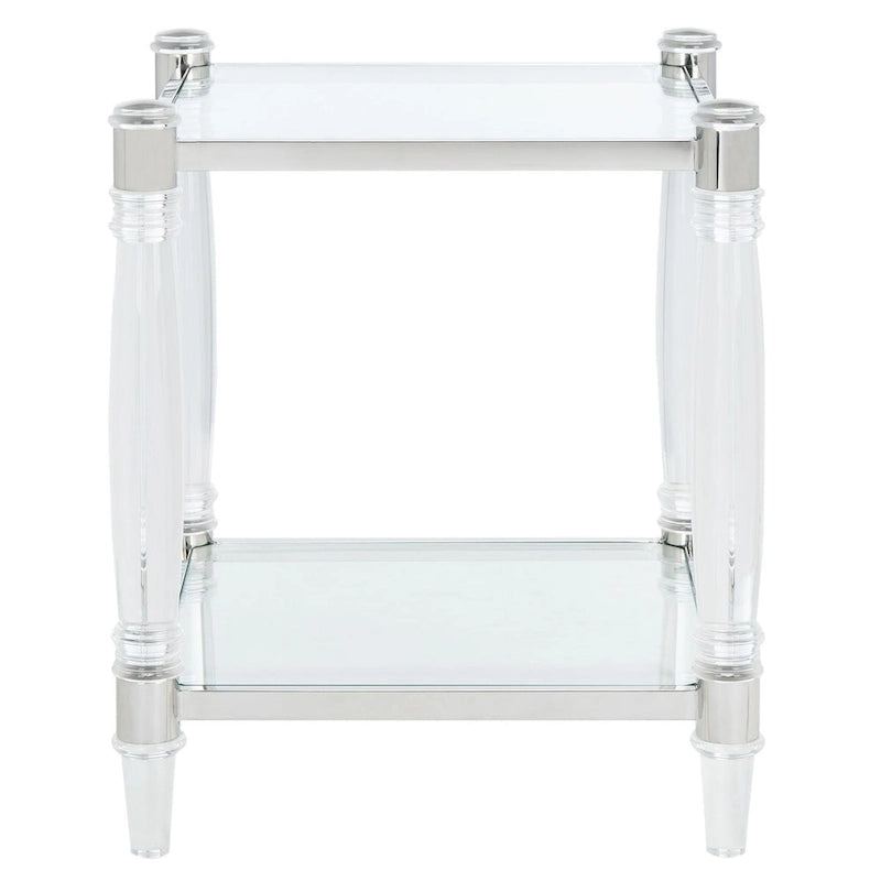 Table d'appoint en acrylique et verre de 20 po