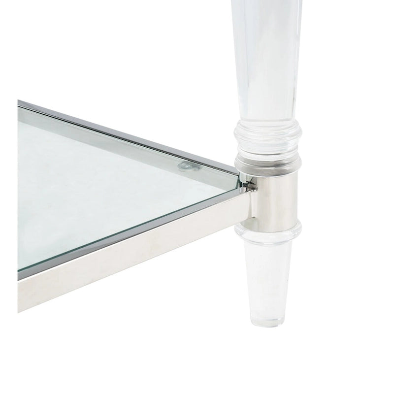 Table d'appoint en acrylique et verre de 20 po