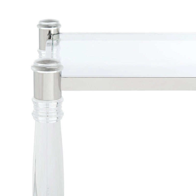 Table d'appoint en acrylique et verre de 20 po