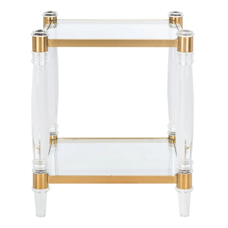Table d'appoint en acrylique et verre de 20 po