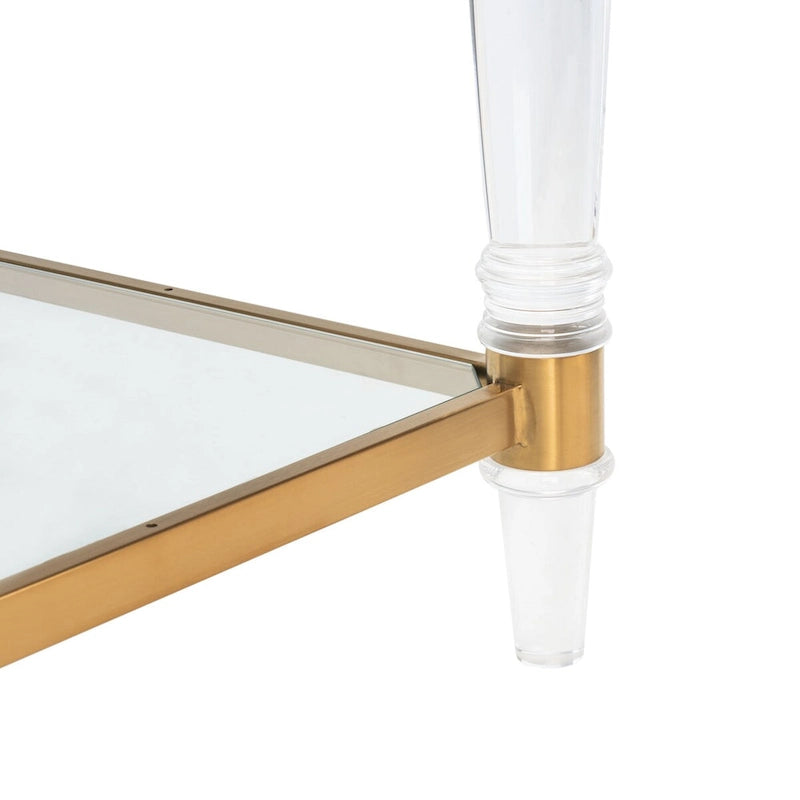 Table d'appoint en acrylique et verre de 20 po