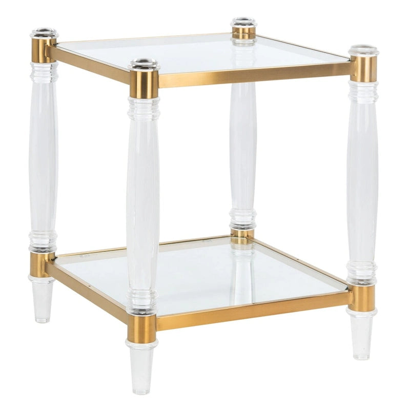 Table d'appoint en acrylique et verre de 20 po