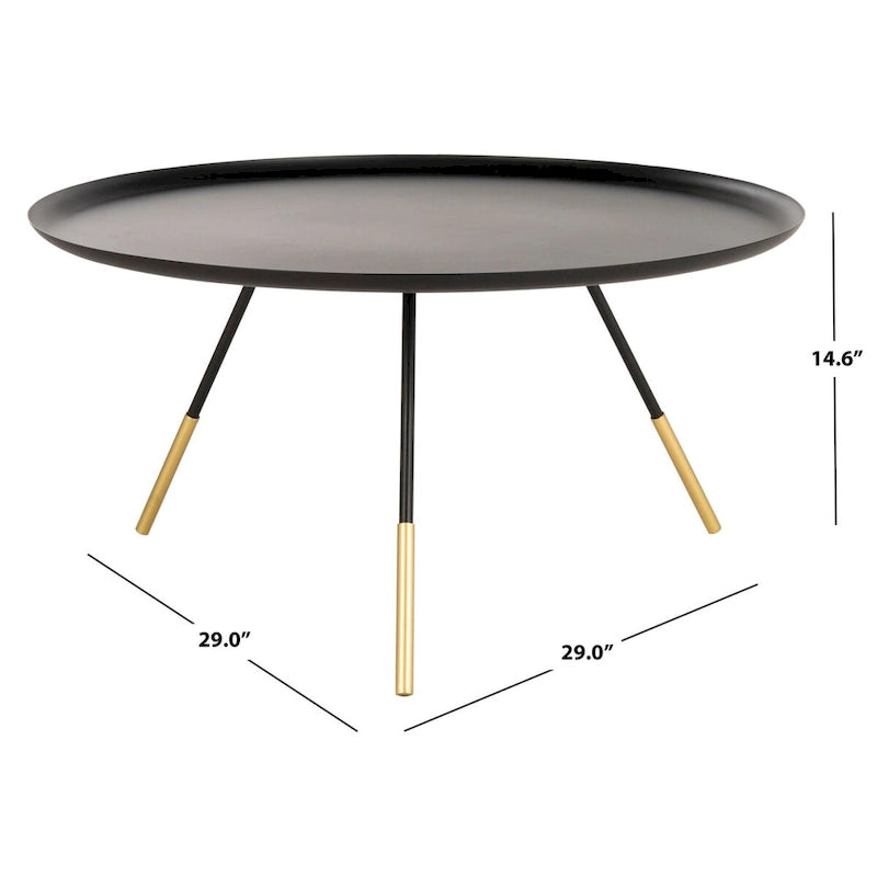 Table basse ronde avec plateau-serviteur – 29 la. x 29 prof. x 15 h.