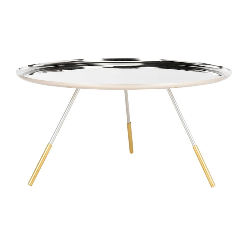 Table basse ronde avec plateau-serviteur – 29 la. x 29 prof. x 15 h.
