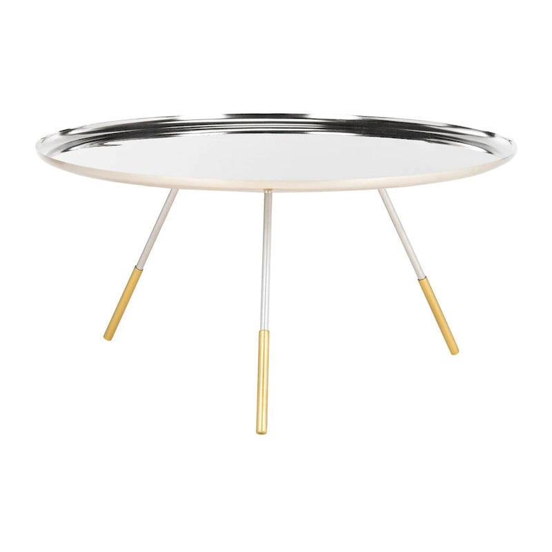 Table basse ronde avec plateau-serviteur – 29 la. x 29 prof. x 15 h.
