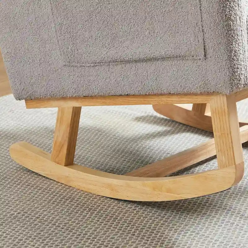 Fauteuil à bascule moderne à dossier haut pour salon, avec deux poches latérales