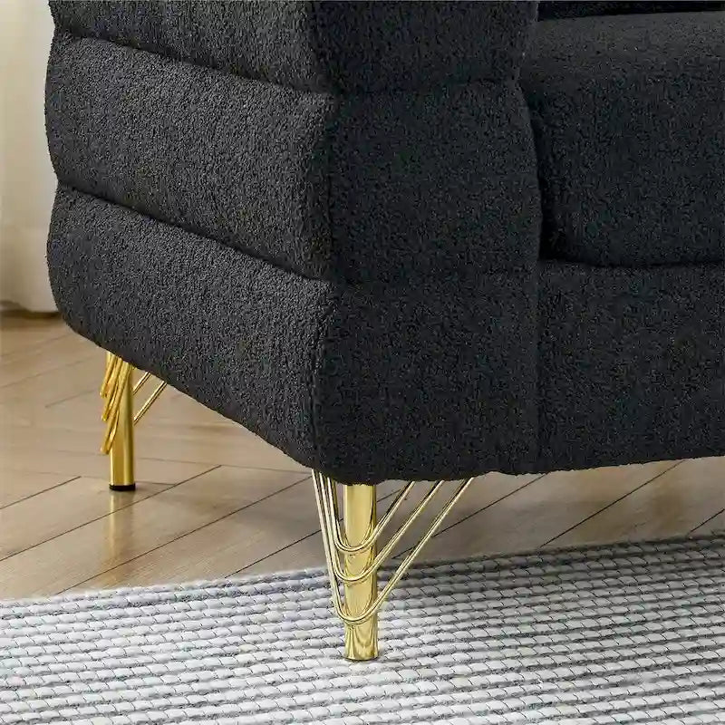 Grand canapé d'angle en forme de L de 207 cm à 5 places avec 3 coussins