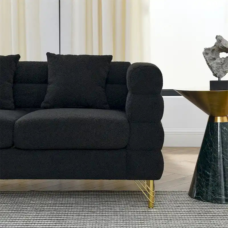 Grand canapé d'angle en forme de L de 207 cm à 5 places avec 3 coussins