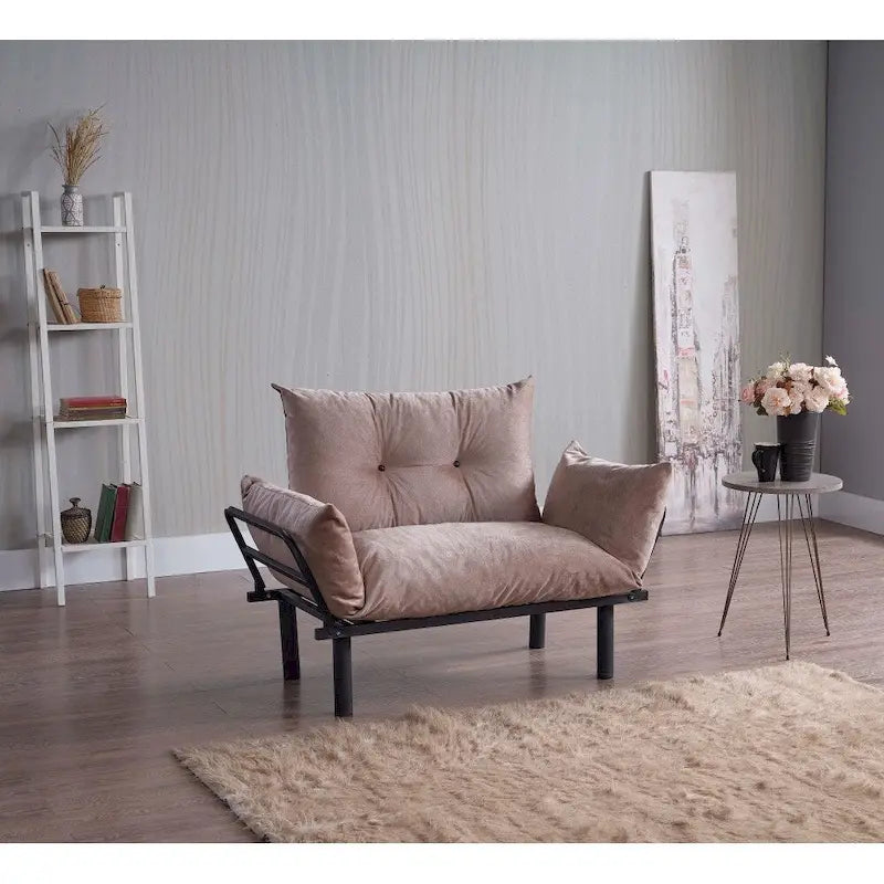 Causeuse futon pliable avec cadre métallique