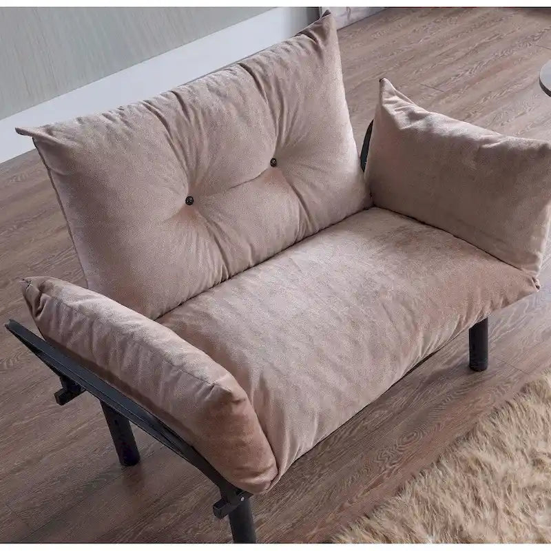 Causeuse futon pliable avec cadre métallique