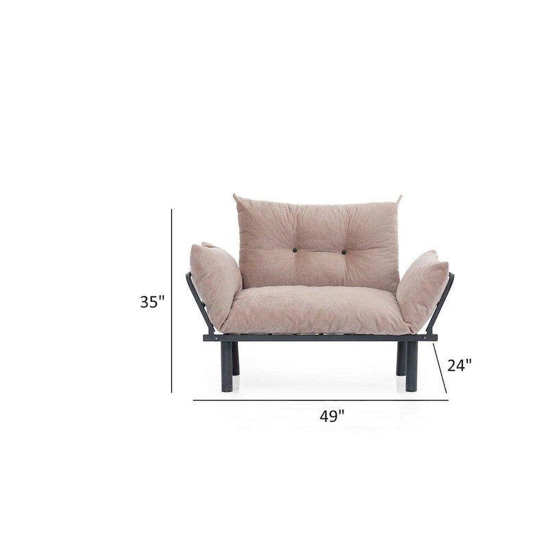 Causeuse futon pliable avec cadre métallique