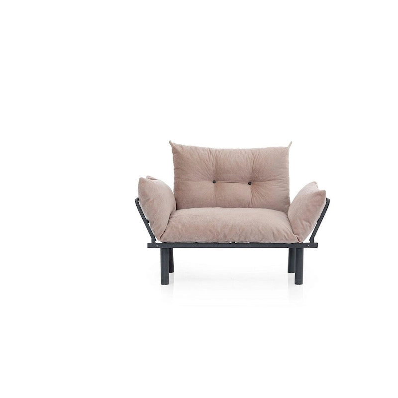 Causeuse futon pliable avec cadre métallique