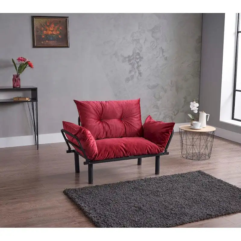 Causeuse futon pliable avec cadre métallique