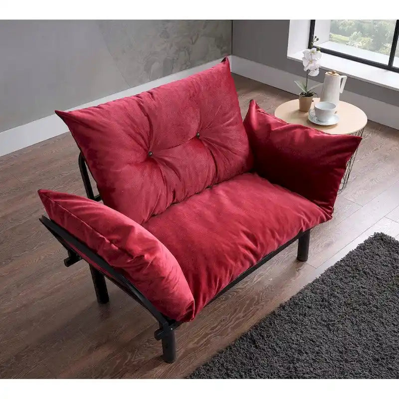 Causeuse futon pliable avec cadre métallique