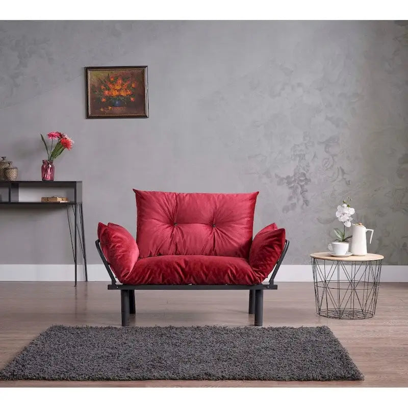 Causeuse futon pliable avec cadre métallique