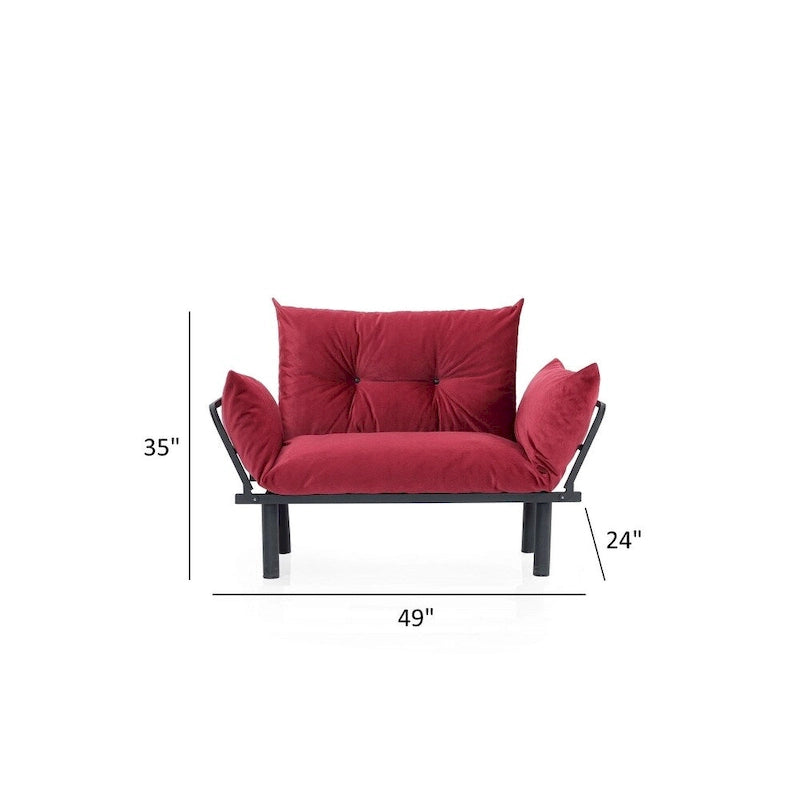 Causeuse futon pliable avec cadre métallique