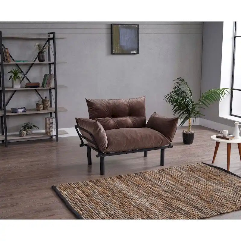 Causeuse futon pliable avec cadre métallique