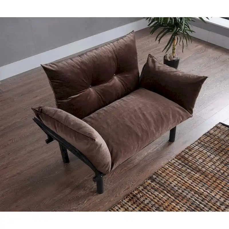 Causeuse futon pliable avec cadre métallique